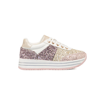 Sneakers glitterate rosa e oro da bambina 10 Baci, Scarpe Bambini, SKU k232000422, Immagine 0